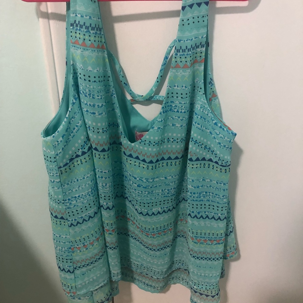 Turquoise striped cami